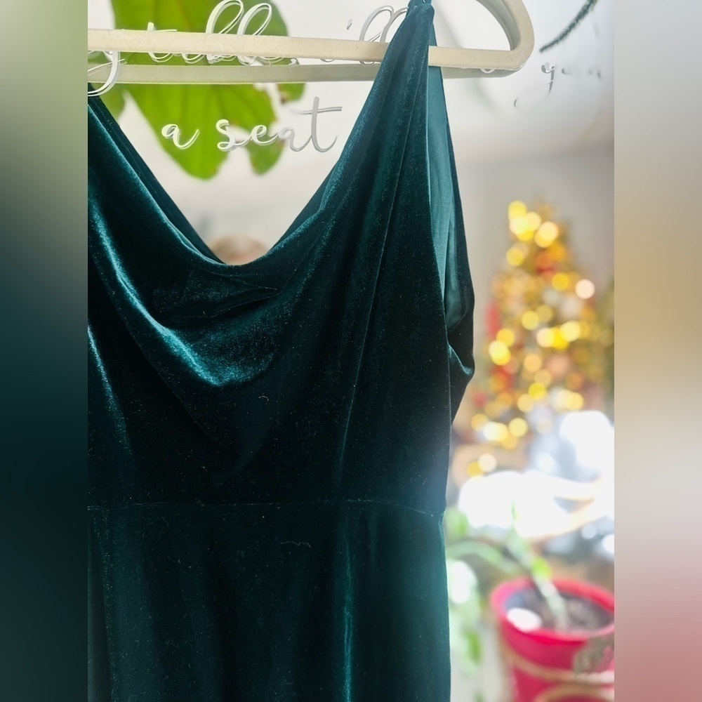 Jenny yoo dark green velvet bridesmaid maxi dress size 8 - Picture 2 of 2
